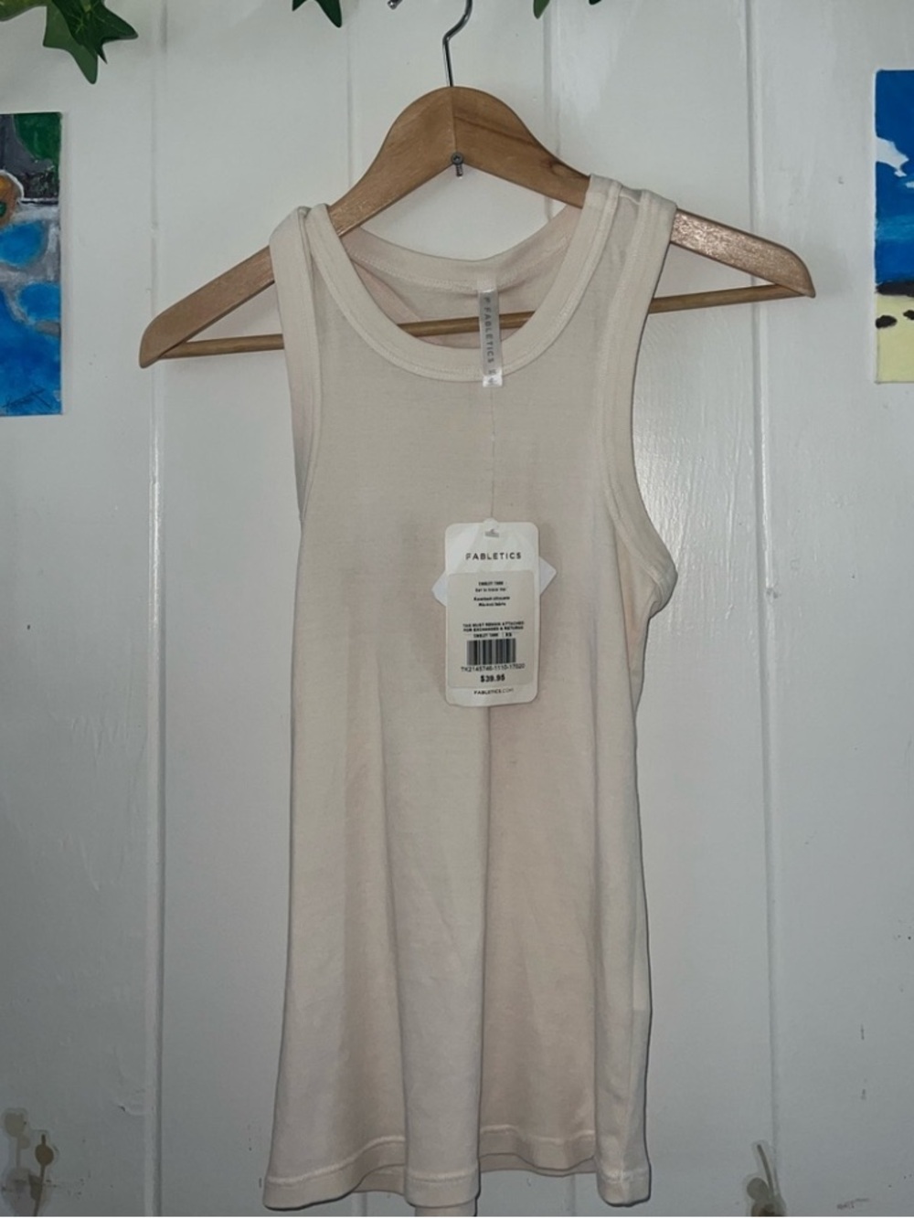 ❤️🔥❤️ Fabletics Cream Ribbed Racerback tinsley Tank xs - Picture 4 of 4
